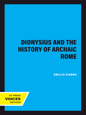 cover image of Dionysius and the History of Archaic Rome